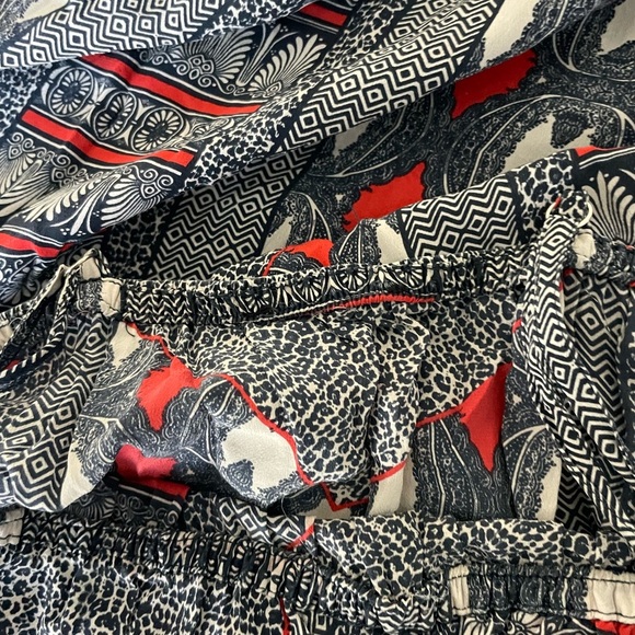 Gypsy 05 Silk Maxi Dress with Red and Black Geometric Design - Picture 4 of 8